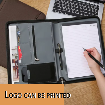 Custom Multi-Storage Negotiation Signing Manager Meeting Presentation Zipper Bag Gift A4 PU Business Portfolio