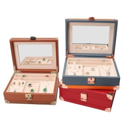 PU Leather Jewelry Storage Box